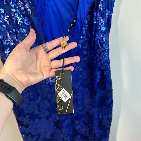 NWT Tadashi Shoji Sequin Dress In Mystic Blue Size 16W - Picture 15 of 15
